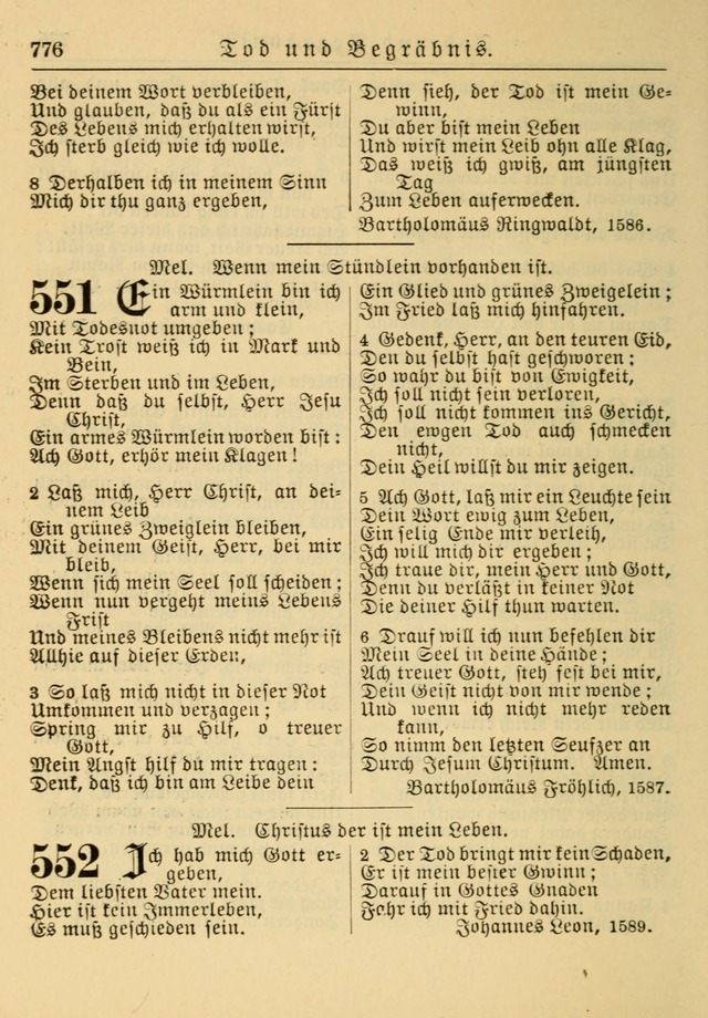 Kirchenbuch für Evangelisch-Lutherische Gemeinden: Herausgegeben von der Allgemeinen Versammlung der Evangelisch-Lutherischen Kirche in Nord Amerika (Neue und Verb. Aus.) page 776