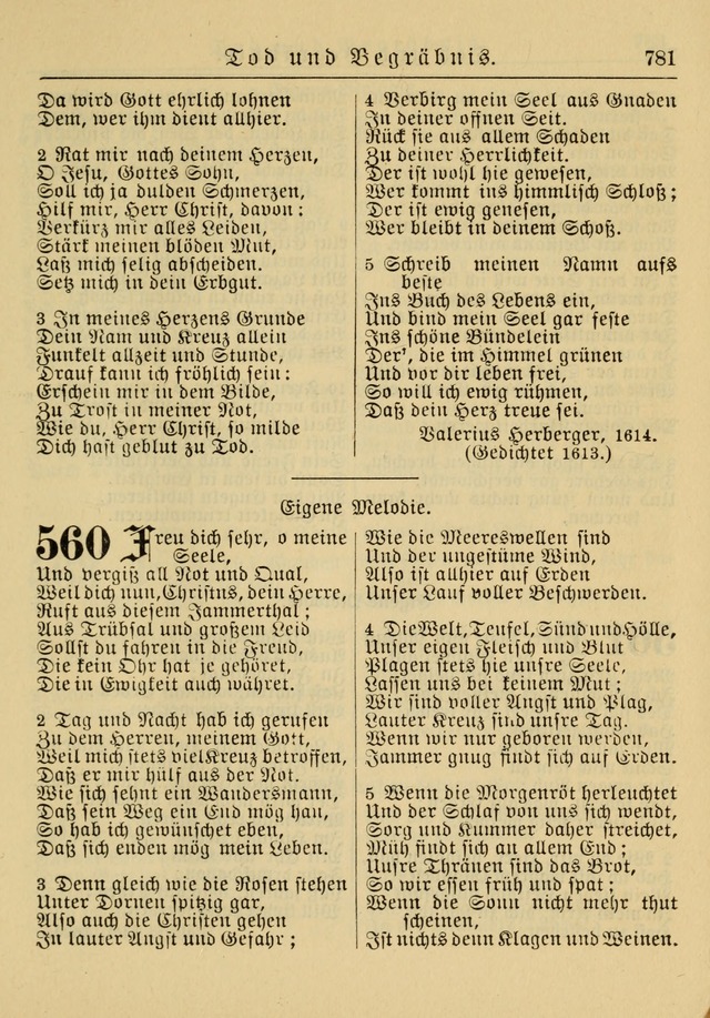 Kirchenbuch für Evangelisch-Lutherische Gemeinden: Herausgegeben von der Allgemeinen Versammlung der Evangelisch-Lutherischen Kirche in Nord Amerika (Neue und Verb. Aus.) page 781