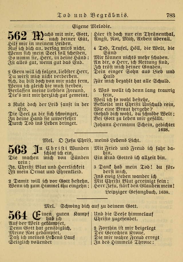 Kirchenbuch für Evangelisch-Lutherische Gemeinden: Herausgegeben von der Allgemeinen Versammlung der Evangelisch-Lutherischen Kirche in Nord Amerika (Neue und Verb. Aus.) page 783