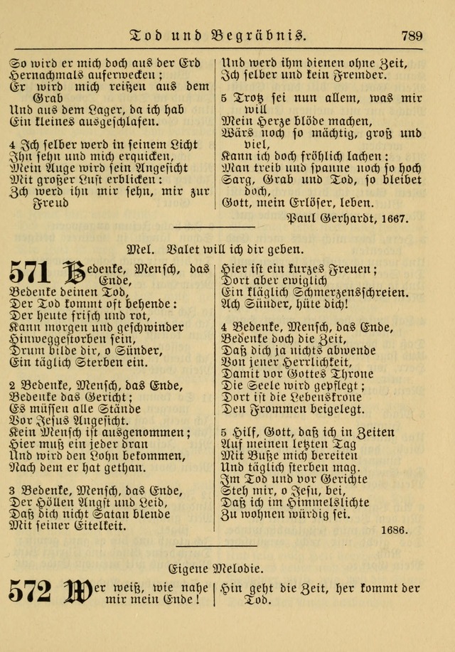 Kirchenbuch für Evangelisch-Lutherische Gemeinden: Herausgegeben von der Allgemeinen Versammlung der Evangelisch-Lutherischen Kirche in Nord Amerika (Neue und Verb. Aus.) page 789