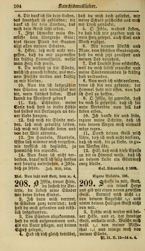 Kirchen-Gesangbuch für Evang.-Lutherische Gemeinden: ungeänderter Augsburgischer Confession, darin des seligen Dr. Martin Luthers und anderer geistreichen Lehrer gebräuchlichste Kirchen-Lieder... page 106