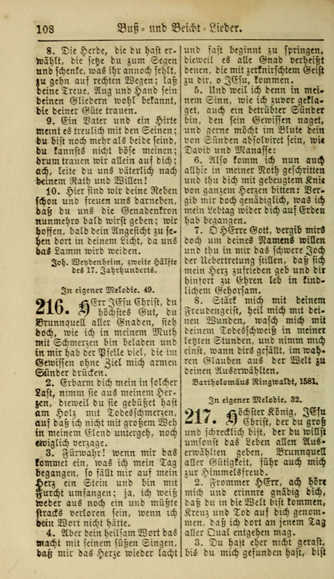 Kirchen-Gesangbuch für Evang.-Lutherische Gemeinden: ungeänderter Augsburgischer Confession, darin des seligen Dr. Martin Luthers und anderer geistreichen Lehrer gebräuchlichste Kirchen-Lieder... page 110