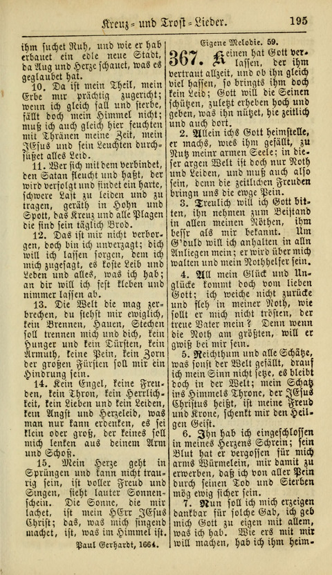 Kirchen-Gesangbuch für Evang.-Lutherische Gemeinden: ungeänderter Augsburgischer Confession, darin des seligen Dr. Martin Luthers und anderer geistreichen Lehrer gebräuchlichste Kirchen-Lieder... page 197