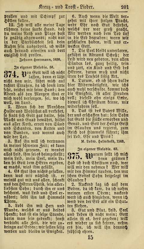 Kirchen-Gesangbuch für Evang.-Lutherische Gemeinden: ungeänderter Augsburgischer Confession, darin des seligen Dr. Martin Luthers und anderer geistreichen Lehrer gebräuchlichste Kirchen-Lieder... page 203