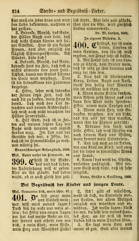 Kirchen-Gesangbuch für Evang.-Lutherische Gemeinden: ungeänderter Augsburgischer Confession, darin des seligen Dr. Martin Luthers und anderer geistreichen Lehrer gebräuchlichste Kirchen-Lieder... page 216