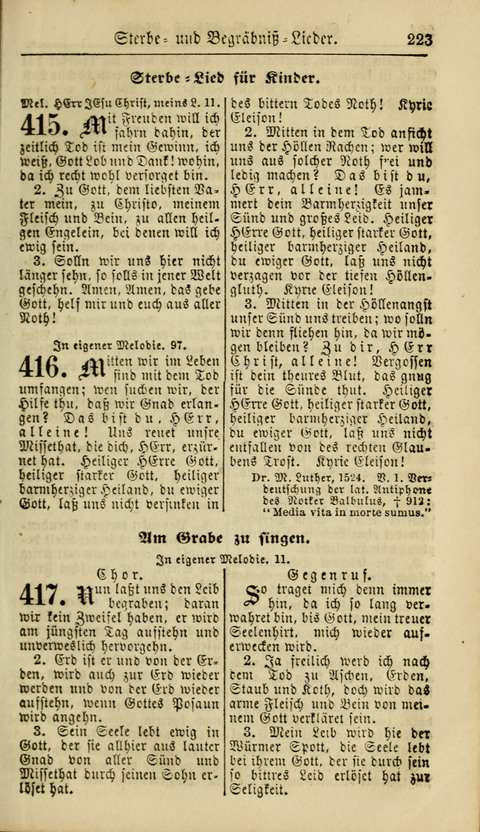 Kirchen-Gesangbuch für Evang.-Lutherische Gemeinden: ungeänderter Augsburgischer Confession, darin des seligen Dr. Martin Luthers und anderer geistreichen Lehrer gebräuchlichste Kirchen-Lieder... page 225