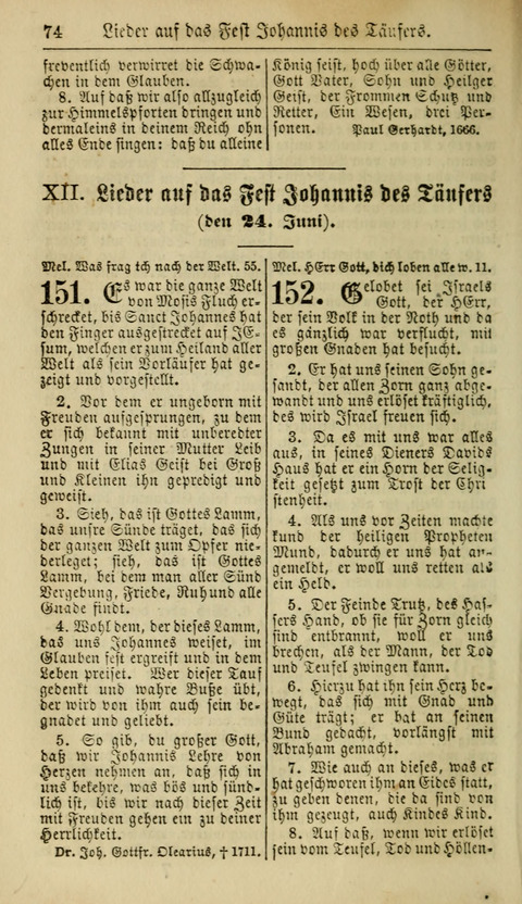 Kirchen-Gesangbuch für Evang.-Lutherische Gemeinden: ungeänderter Augsburgischer Confession, darin des seligen Dr. Martin Luthers und anderer geistreichen Lehrer gebräuchlichste Kirchen-Lieder... page 76