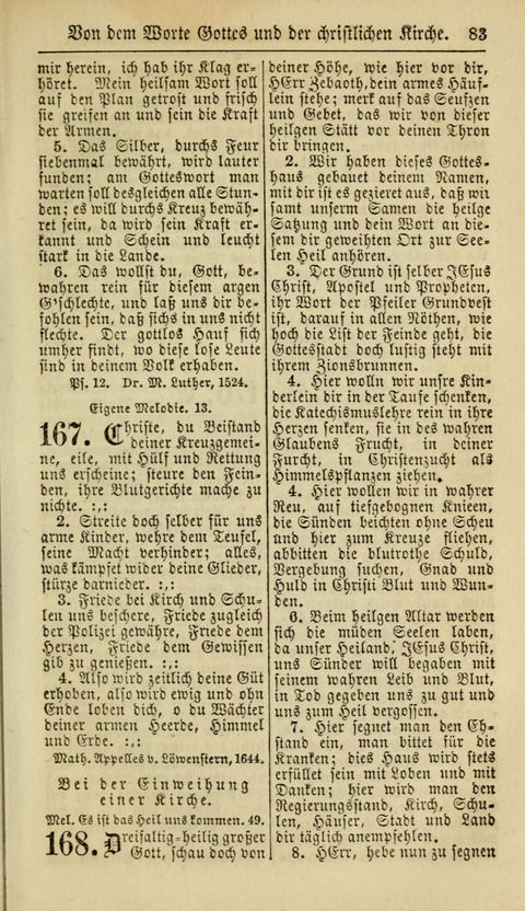 Kirchen-Gesangbuch für Evang.-Lutherische Gemeinden: ungeänderter Augsburgischer Confession, darin des seligen Dr. Martin Luthers und anderer geistreichen Lehrer gebräuchlichste Kirchen-Lieder... page 85