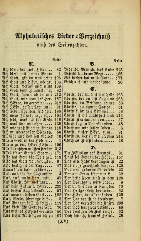 Kirchen-Gesangbuch für Evang.-Lutherische Gemeinden: ungeänderter Augsburgischer Confession, darin des seligen Dr. Martin Luthers und anderer geistreichen Lehrer gebräuchlichste Kirchen-Lieder... page xiv