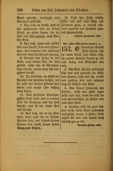 Kirchen-Gesangbuch für Evangelisch-Lutherische Gemeinden: ungeänderter Augsburgischer Confession darin des sel. Dr. Martin Luthers und anderer geistreichen Lehrer gebräuchlichste ... (55. ed.) page 100