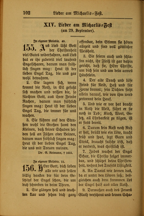 Kirchen-Gesangbuch für Evangelisch-Lutherische Gemeinden: ungeänderter Augsburgischer Confession darin des sel. Dr. Martin Luthers und anderer geistreichen Lehrer gebräuchlichste ... (55. ed.) page 102