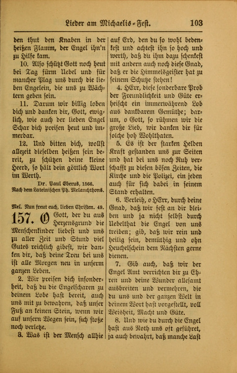 Kirchen-Gesangbuch für Evangelisch-Lutherische Gemeinden: ungeänderter Augsburgischer Confession darin des sel. Dr. Martin Luthers und anderer geistreichen Lehrer gebräuchlichste ... (55. ed.) page 103