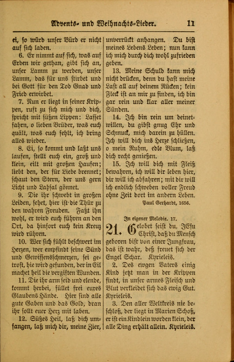 Kirchen-Gesangbuch für Evangelisch-Lutherische Gemeinden: ungeänderter Augsburgischer Confession darin des sel. Dr. Martin Luthers und anderer geistreichen Lehrer gebräuchlichste ... (55. ed.) page 11