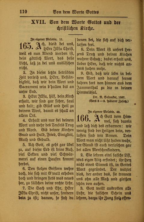 Kirchen-Gesangbuch für Evangelisch-Lutherische Gemeinden: ungeänderter Augsburgischer Confession darin des sel. Dr. Martin Luthers und anderer geistreichen Lehrer gebräuchlichste ... (55. ed.) page 110