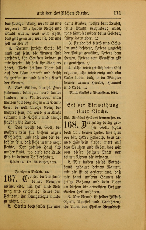 Kirchen-Gesangbuch für Evangelisch-Lutherische Gemeinden: ungeänderter Augsburgischer Confession darin des sel. Dr. Martin Luthers und anderer geistreichen Lehrer gebräuchlichste ... (55. ed.) page 111