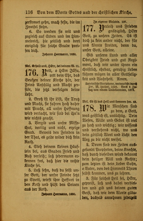 Kirchen-Gesangbuch für Evangelisch-Lutherische Gemeinden: ungeänderter Augsburgischer Confession darin des sel. Dr. Martin Luthers und anderer geistreichen Lehrer gebräuchlichste ... (55. ed.) page 116