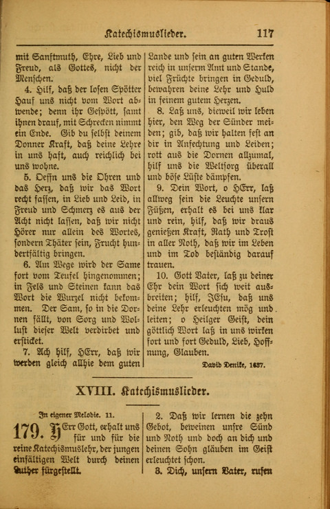 Kirchen-Gesangbuch für Evangelisch-Lutherische Gemeinden: ungeänderter Augsburgischer Confession darin des sel. Dr. Martin Luthers und anderer geistreichen Lehrer gebräuchlichste ... (55. ed.) page 117