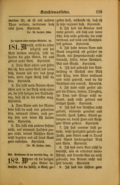 Kirchen-Gesangbuch für Evangelisch-Lutherische Gemeinden: ungeänderter Augsburgischer Confession darin des sel. Dr. Martin Luthers und anderer geistreichen Lehrer gebräuchlichste ... (55. ed.) page 119