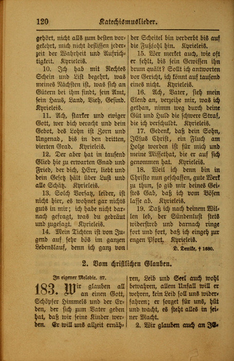 Kirchen-Gesangbuch für Evangelisch-Lutherische Gemeinden: ungeänderter Augsburgischer Confession darin des sel. Dr. Martin Luthers und anderer geistreichen Lehrer gebräuchlichste ... (55. ed.) page 120