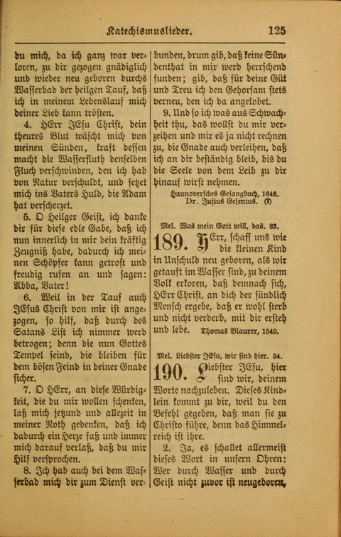 Kirchen-Gesangbuch für Evangelisch-Lutherische Gemeinden: ungeänderter Augsburgischer Confession darin des sel. Dr. Martin Luthers und anderer geistreichen Lehrer gebräuchlichste ... (55. ed.) page 125