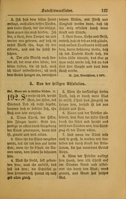 Kirchen-Gesangbuch für Evangelisch-Lutherische Gemeinden: ungeänderter Augsburgischer Confession darin des sel. Dr. Martin Luthers und anderer geistreichen Lehrer gebräuchlichste ... (55. ed.) page 127