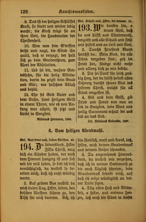 Kirchen-Gesangbuch für Evangelisch-Lutherische Gemeinden: ungeänderter Augsburgischer Confession darin des sel. Dr. Martin Luthers und anderer geistreichen Lehrer gebräuchlichste ... (55. ed.) page 128