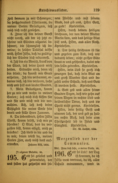 Kirchen-Gesangbuch für Evangelisch-Lutherische Gemeinden: ungeänderter Augsburgischer Confession darin des sel. Dr. Martin Luthers und anderer geistreichen Lehrer gebräuchlichste ... (55. ed.) page 129