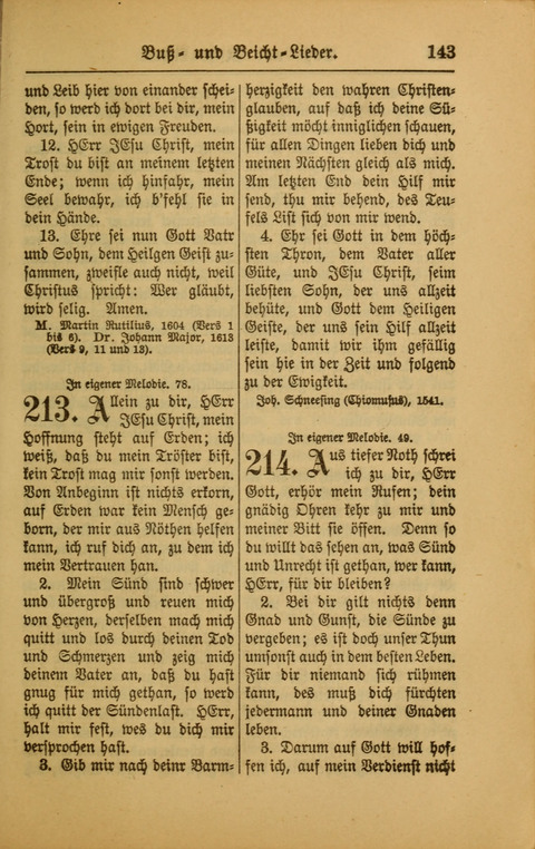 Kirchen-Gesangbuch für Evangelisch-Lutherische Gemeinden: ungeänderter Augsburgischer Confession darin des sel. Dr. Martin Luthers und anderer geistreichen Lehrer gebräuchlichste ... (55. ed.) page 143