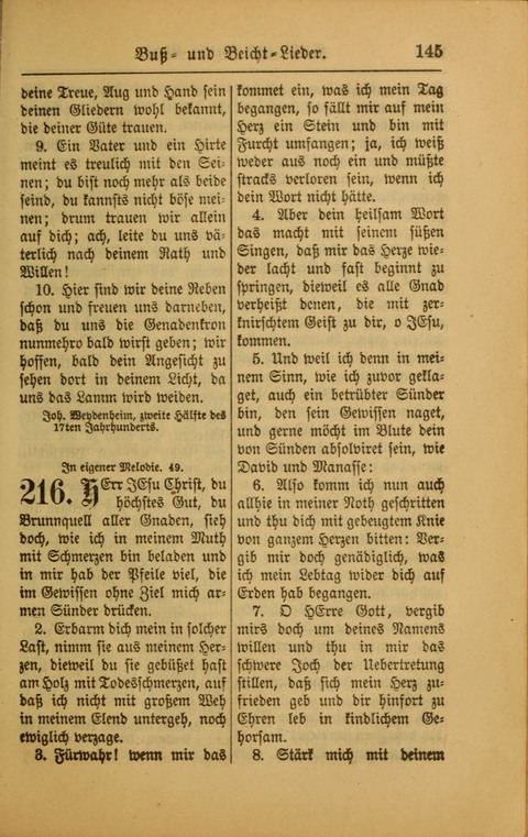 Kirchen-Gesangbuch für Evangelisch-Lutherische Gemeinden: ungeänderter Augsburgischer Confession darin des sel. Dr. Martin Luthers und anderer geistreichen Lehrer gebräuchlichste ... (55. ed.) page 145