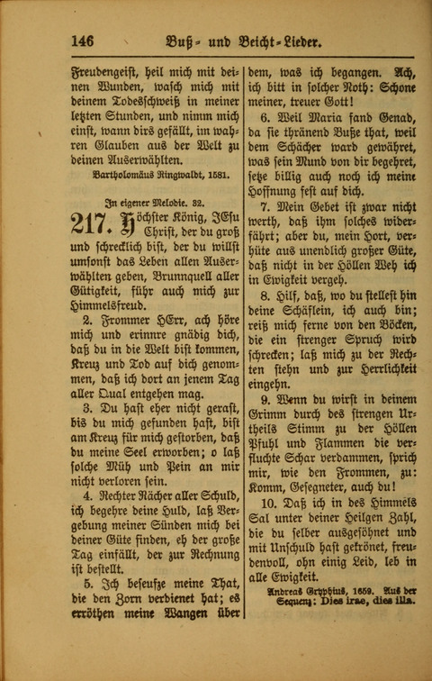 Kirchen-Gesangbuch für Evangelisch-Lutherische Gemeinden: ungeänderter Augsburgischer Confession darin des sel. Dr. Martin Luthers und anderer geistreichen Lehrer gebräuchlichste ... (55. ed.) page 146