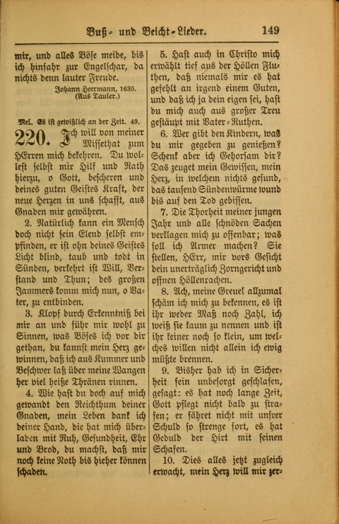 Kirchen-Gesangbuch für Evangelisch-Lutherische Gemeinden: ungeänderter Augsburgischer Confession darin des sel. Dr. Martin Luthers und anderer geistreichen Lehrer gebräuchlichste ... (55. ed.) page 149