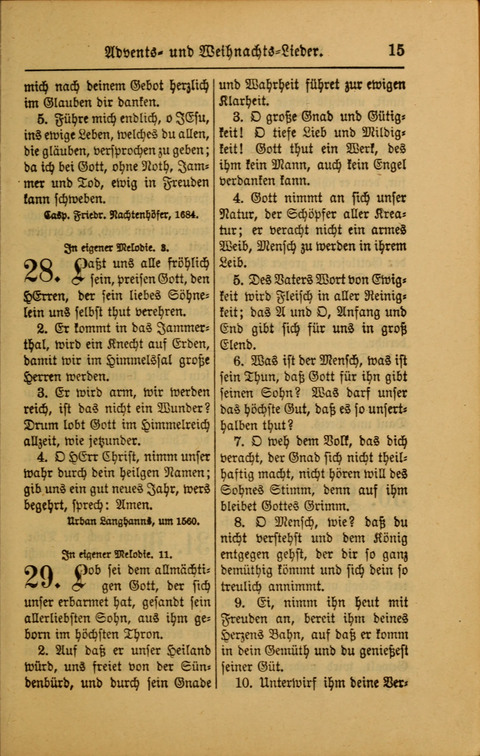 Kirchen-Gesangbuch für Evangelisch-Lutherische Gemeinden: ungeänderter Augsburgischer Confession darin des sel. Dr. Martin Luthers und anderer geistreichen Lehrer gebräuchlichste ... (55. ed.) page 15