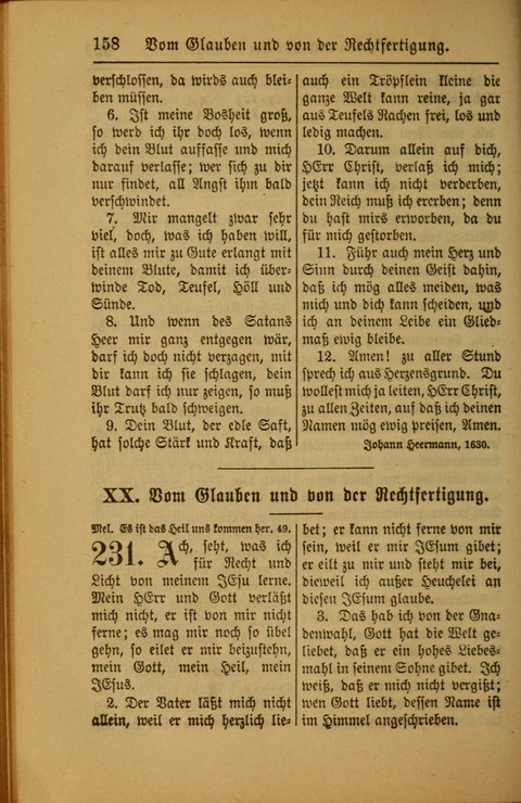 Kirchen-Gesangbuch für Evangelisch-Lutherische Gemeinden: ungeänderter Augsburgischer Confession darin des sel. Dr. Martin Luthers und anderer geistreichen Lehrer gebräuchlichste ... (55. ed.) page 158