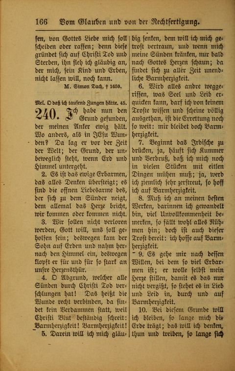 Kirchen-Gesangbuch für Evangelisch-Lutherische Gemeinden: ungeänderter Augsburgischer Confession darin des sel. Dr. Martin Luthers und anderer geistreichen Lehrer gebräuchlichste ... (55. ed.) page 166