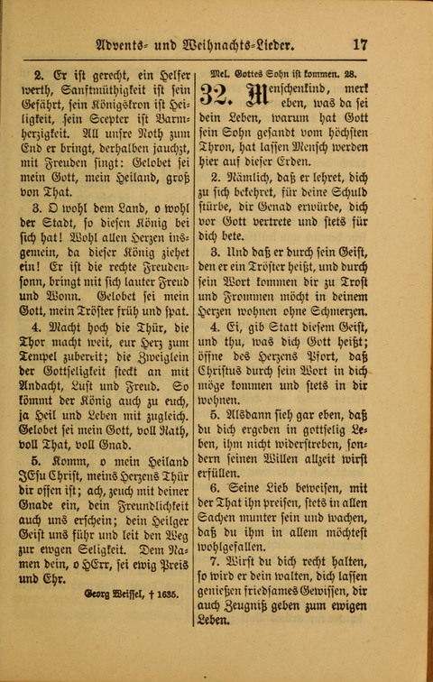 Kirchen-Gesangbuch für Evangelisch-Lutherische Gemeinden: ungeänderter Augsburgischer Confession darin des sel. Dr. Martin Luthers und anderer geistreichen Lehrer gebräuchlichste ... (55. ed.) page 17