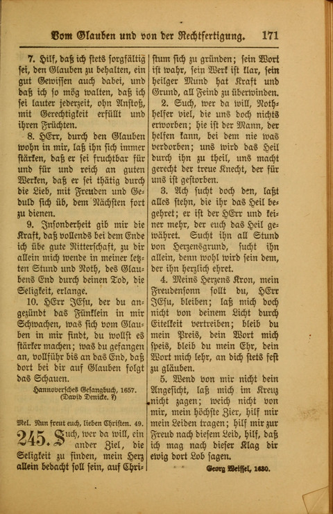 Kirchen-Gesangbuch für Evangelisch-Lutherische Gemeinden: ungeänderter Augsburgischer Confession darin des sel. Dr. Martin Luthers und anderer geistreichen Lehrer gebräuchlichste ... (55. ed.) page 171