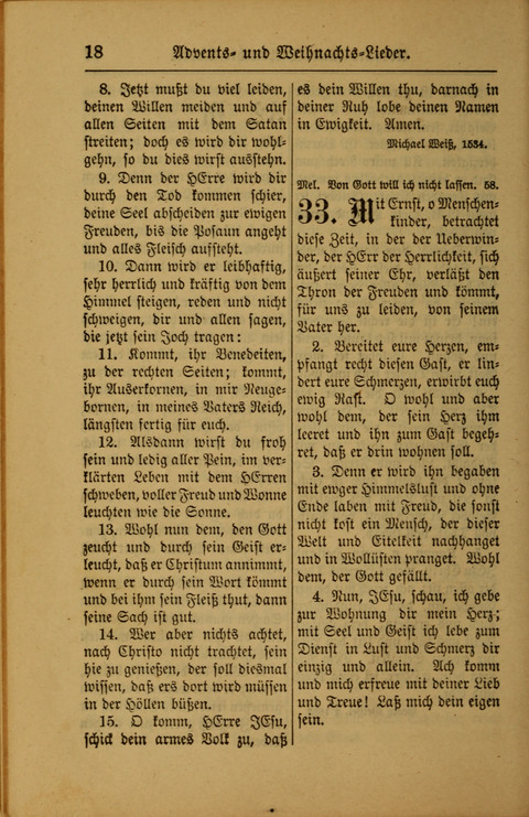 Kirchen-Gesangbuch für Evangelisch-Lutherische Gemeinden: ungeänderter Augsburgischer Confession darin des sel. Dr. Martin Luthers und anderer geistreichen Lehrer gebräuchlichste ... (55. ed.) page 18