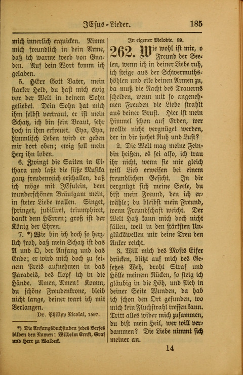 Kirchen-Gesangbuch für Evangelisch-Lutherische Gemeinden: ungeänderter Augsburgischer Confession darin des sel. Dr. Martin Luthers und anderer geistreichen Lehrer gebräuchlichste ... (55. ed.) page 185