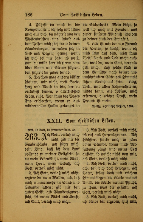 Kirchen-Gesangbuch für Evangelisch-Lutherische Gemeinden: ungeänderter Augsburgischer Confession darin des sel. Dr. Martin Luthers und anderer geistreichen Lehrer gebräuchlichste ... (55. ed.) page 186