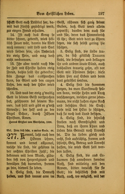 Kirchen-Gesangbuch für Evangelisch-Lutherische Gemeinden: ungeänderter Augsburgischer Confession darin des sel. Dr. Martin Luthers und anderer geistreichen Lehrer gebräuchlichste ... (55. ed.) page 197