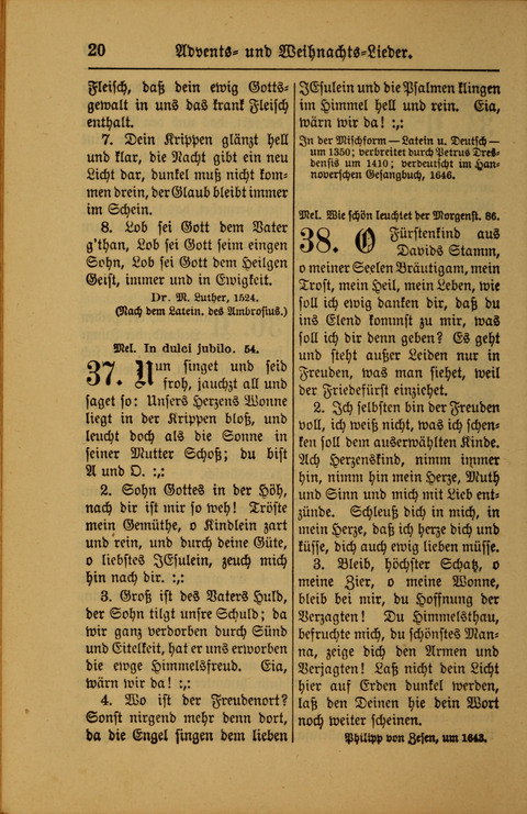 Kirchen-Gesangbuch für Evangelisch-Lutherische Gemeinden: ungeänderter Augsburgischer Confession darin des sel. Dr. Martin Luthers und anderer geistreichen Lehrer gebräuchlichste ... (55. ed.) page 20