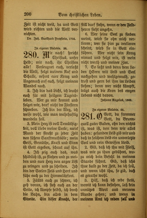 Kirchen-Gesangbuch für Evangelisch-Lutherische Gemeinden: ungeänderter Augsburgischer Confession darin des sel. Dr. Martin Luthers und anderer geistreichen Lehrer gebräuchlichste ... (55. ed.) page 200