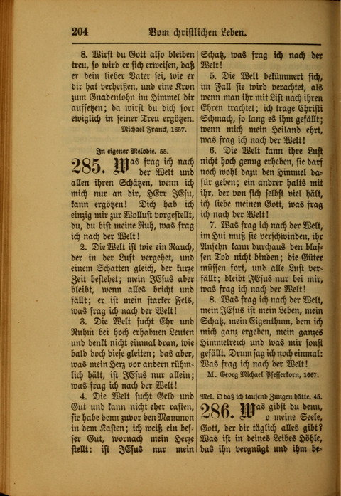 Kirchen-Gesangbuch für Evangelisch-Lutherische Gemeinden: ungeänderter Augsburgischer Confession darin des sel. Dr. Martin Luthers und anderer geistreichen Lehrer gebräuchlichste ... (55. ed.) page 204