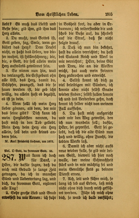 Kirchen-Gesangbuch für Evangelisch-Lutherische Gemeinden: ungeänderter Augsburgischer Confession darin des sel. Dr. Martin Luthers und anderer geistreichen Lehrer gebräuchlichste ... (55. ed.) page 205