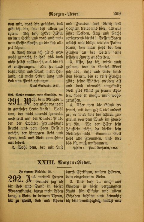 Kirchen-Gesangbuch für Evangelisch-Lutherische Gemeinden: ungeänderter Augsburgischer Confession darin des sel. Dr. Martin Luthers und anderer geistreichen Lehrer gebräuchlichste ... (55. ed.) page 209