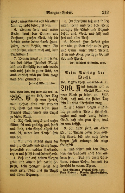 Kirchen-Gesangbuch für Evangelisch-Lutherische Gemeinden: ungeänderter Augsburgischer Confession darin des sel. Dr. Martin Luthers und anderer geistreichen Lehrer gebräuchlichste ... (55. ed.) page 213