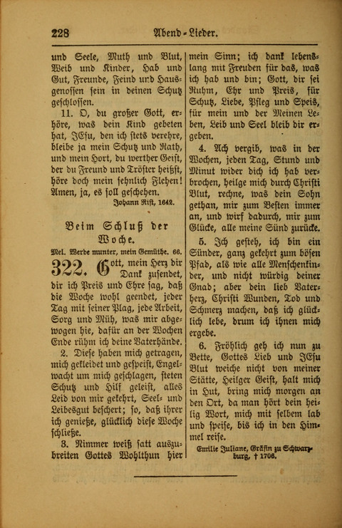 Kirchen-Gesangbuch für Evangelisch-Lutherische Gemeinden: ungeänderter Augsburgischer Confession darin des sel. Dr. Martin Luthers und anderer geistreichen Lehrer gebräuchlichste ... (55. ed.) page 228