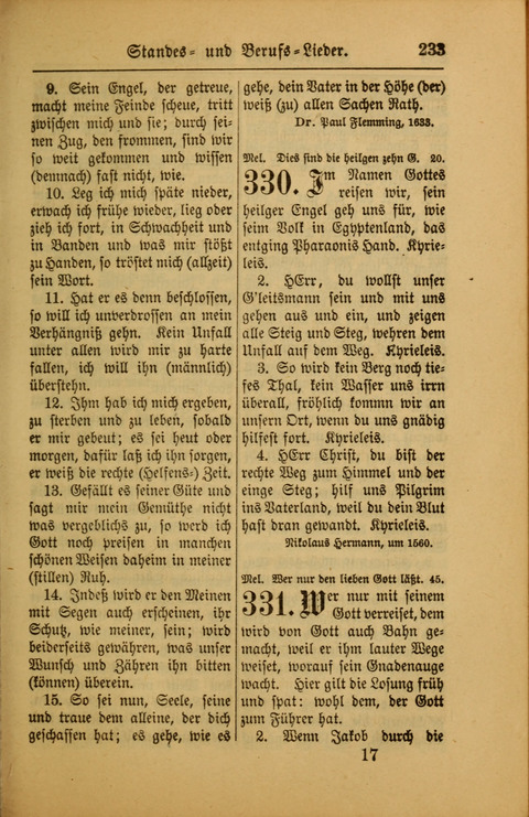 Kirchen-Gesangbuch für Evangelisch-Lutherische Gemeinden: ungeänderter Augsburgischer Confession darin des sel. Dr. Martin Luthers und anderer geistreichen Lehrer gebräuchlichste ... (55. ed.) page 233