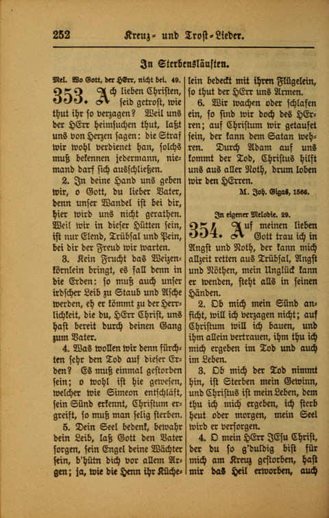 Kirchen-Gesangbuch für Evangelisch-Lutherische Gemeinden: ungeänderter Augsburgischer Confession darin des sel. Dr. Martin Luthers und anderer geistreichen Lehrer gebräuchlichste ... (55. ed.) page 252