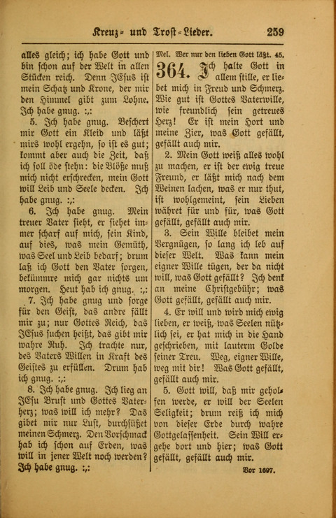 Kirchen-Gesangbuch für Evangelisch-Lutherische Gemeinden: ungeänderter Augsburgischer Confession darin des sel. Dr. Martin Luthers und anderer geistreichen Lehrer gebräuchlichste ... (55. ed.) page 259